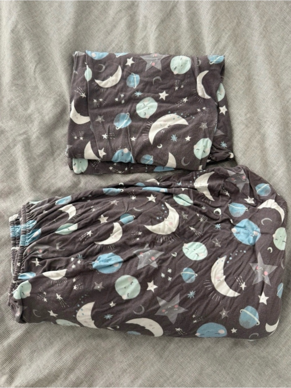 Little Sleepies Twin Sheets with Pillow Case-To the Moon and Back Blue